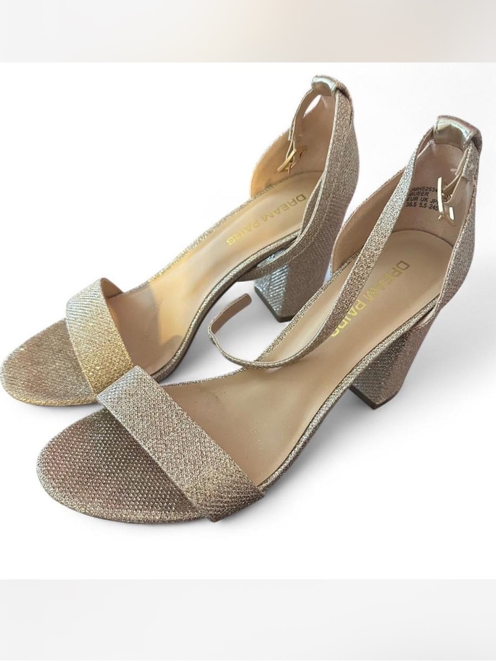 Dream Pairs Women's Sparkle Gold Heel